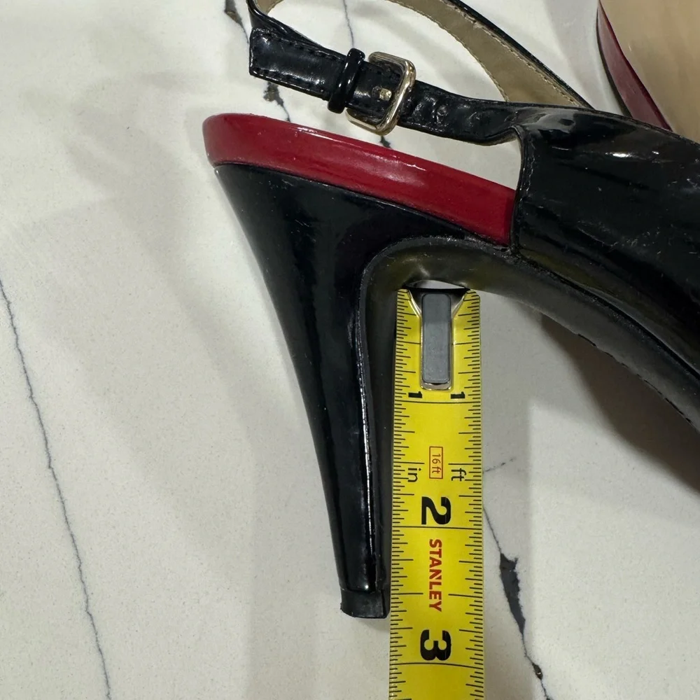 Bandolino Black, Red, and Cream Slingback Heels women’s size 8 - Picture 4 of 15